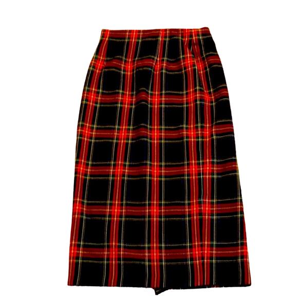 Rafaella Wool Plaid Holiday Skirt. 12 - Picture 3 of 5